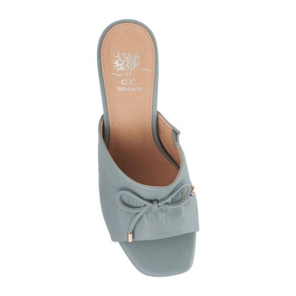 Good Choice New York Powder Blue Adison Block Heel Mules Size 7 - Picture 2 of 12